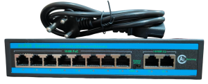 8 Port (8+2) 2 up-link Giga port ultra hd network ethernet imported poe switch (54v)