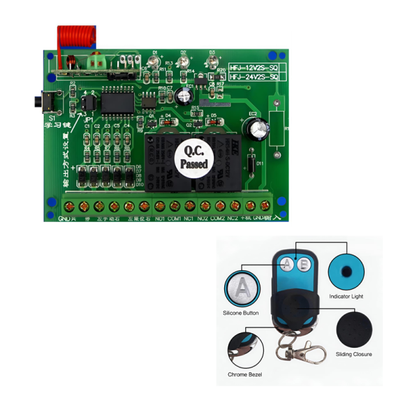 Smart home automation DC 12V~24V two-way wireless rf remote control gate door opener lock on/off & motor forward and reverse controller switch with remote